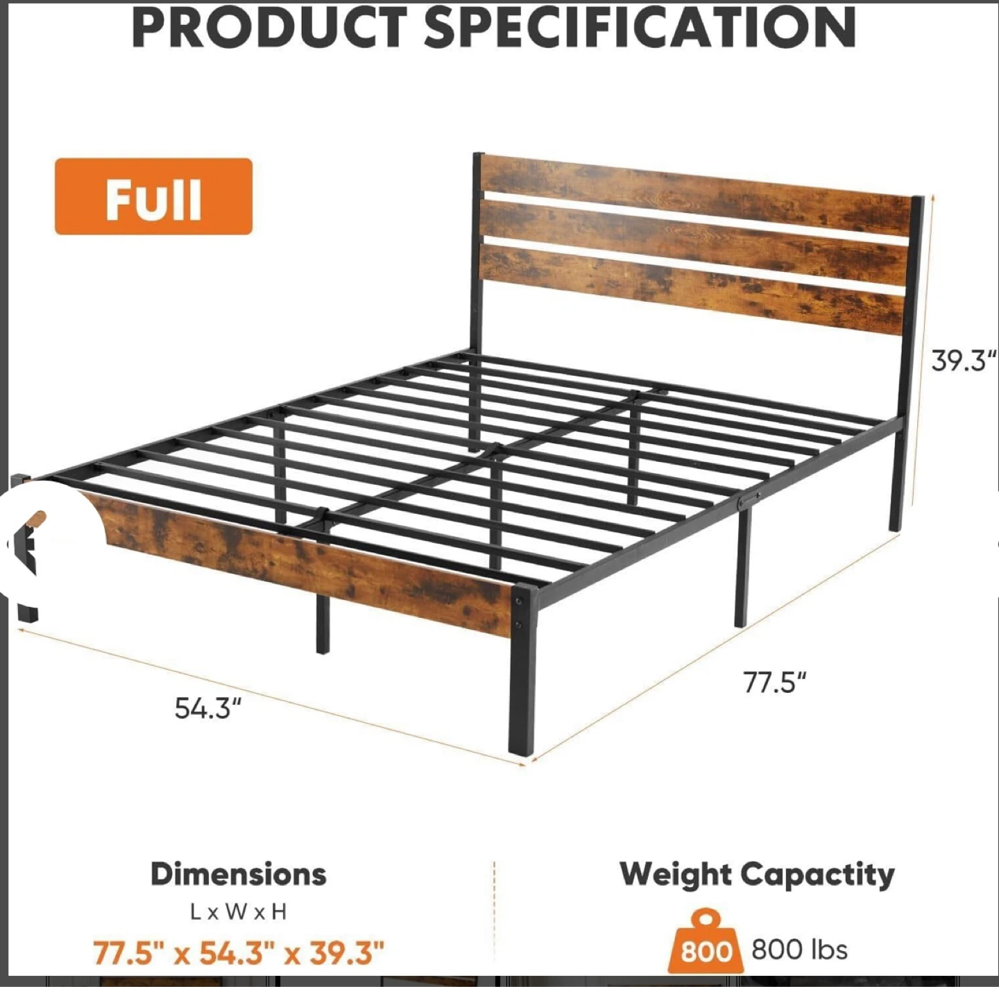 Full size bed frame - photo 2