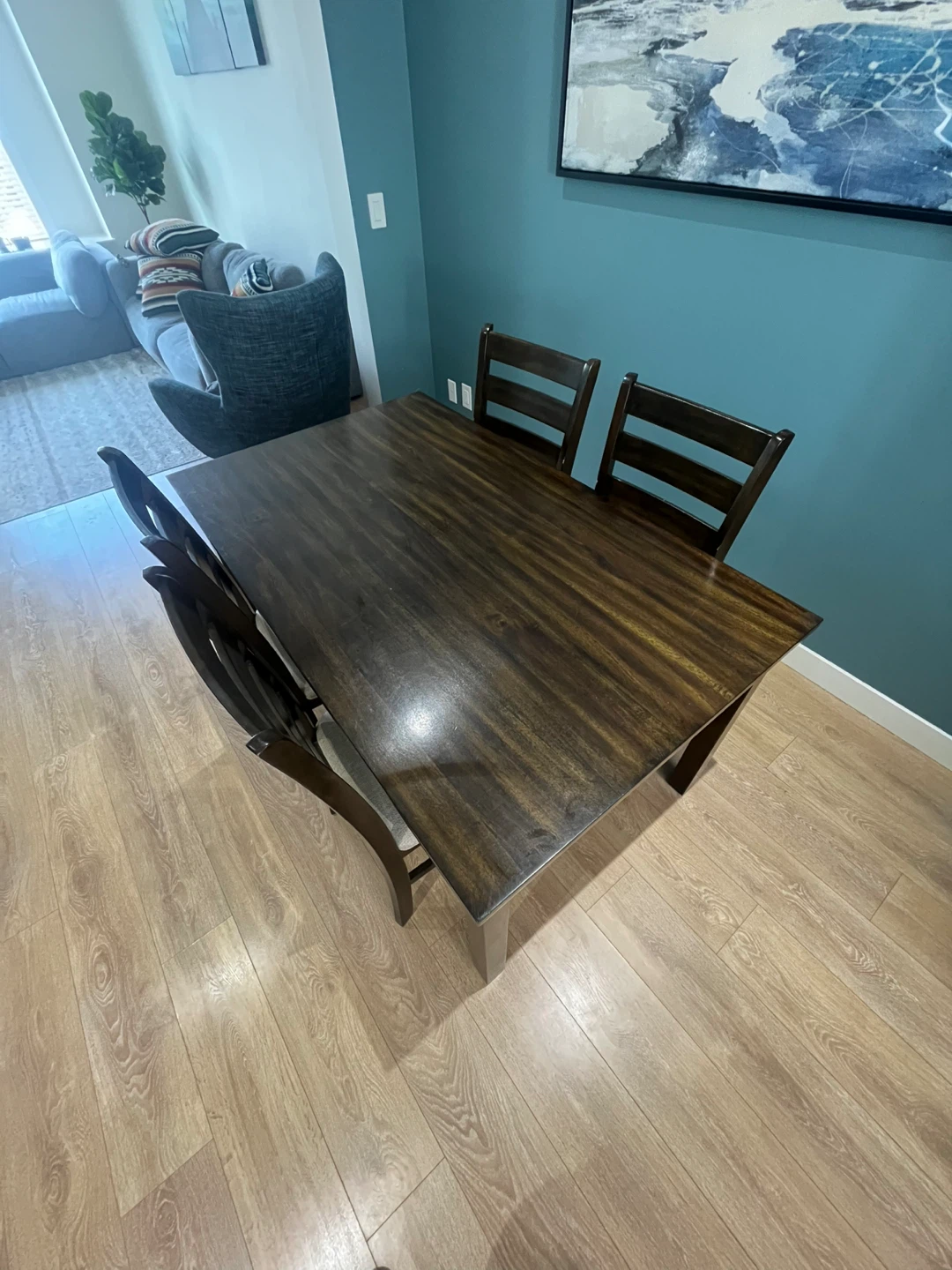Wooden Dining Table Set with 4 Chairs - photo 2