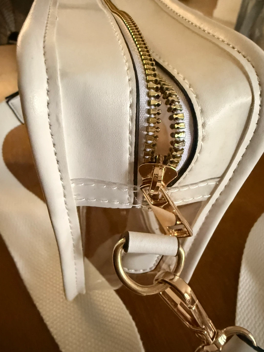 Clear Crossbody Bag with White Trim - photo 2