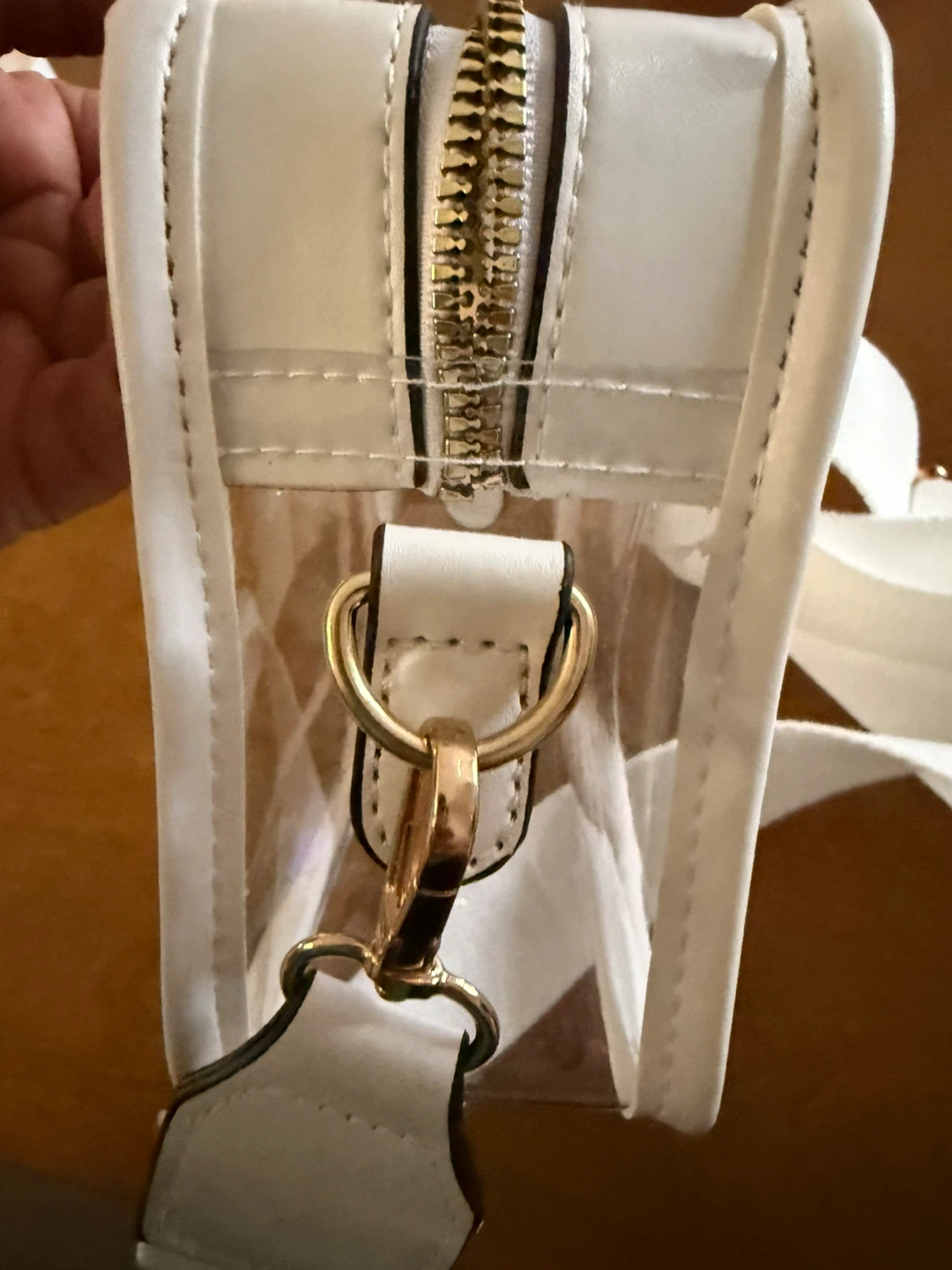Clear Crossbody Bag with White Trim - photo 3