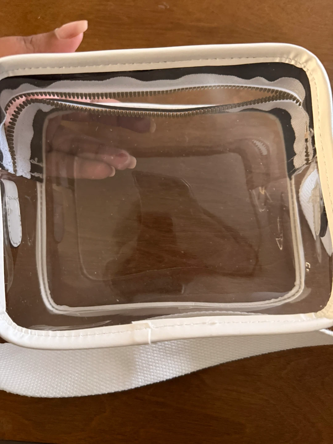 Clear Crossbody Bag with White Trim - photo 4