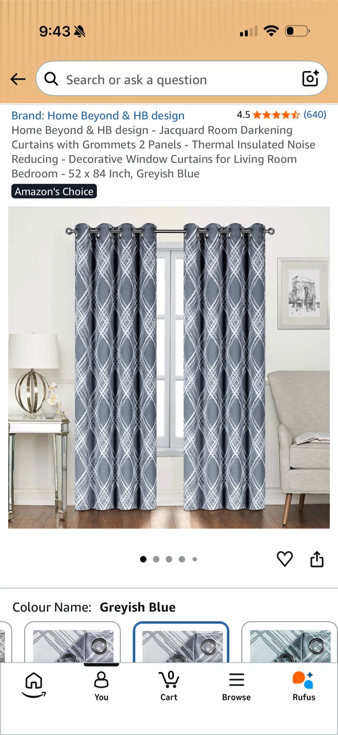 Grey Plaid Grommet Curtains - photo 3