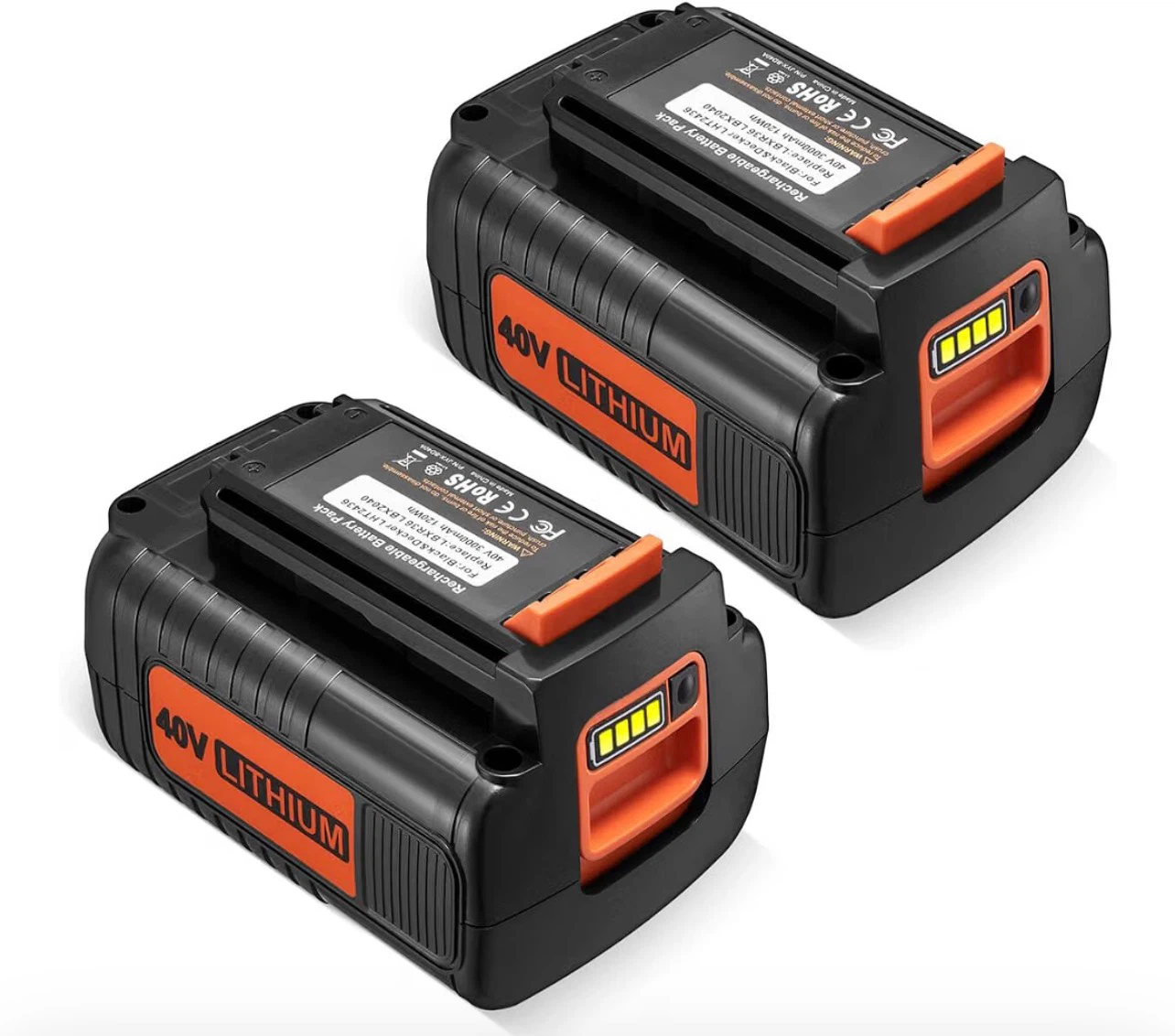 2x Black & Decker 40V MAX 3.0Ah Lithium Battery Pack