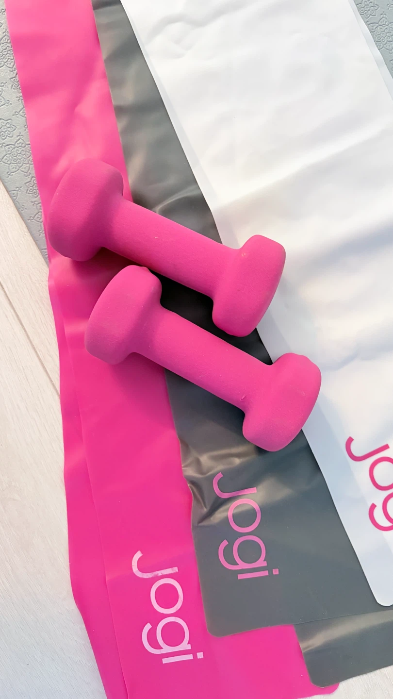 Pink 3LB Dumbbells with Resistance Bands - photo 2