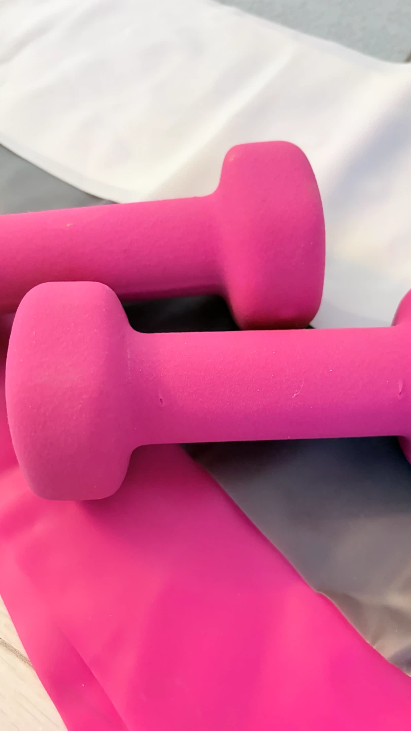 Pink 3LB Dumbbells with Resistance Bands - photo 3