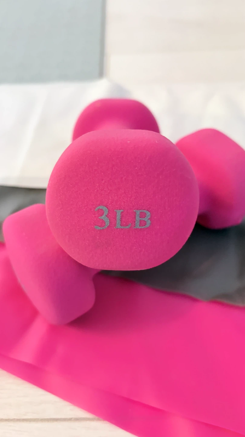 Pink 3LB Dumbbells with Resistance Bands - photo 4