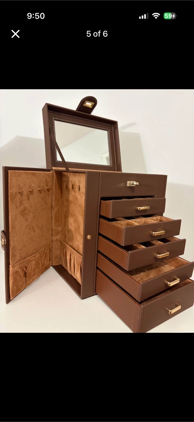 Kendal Classic Jewelry Box - Mocha Brown
