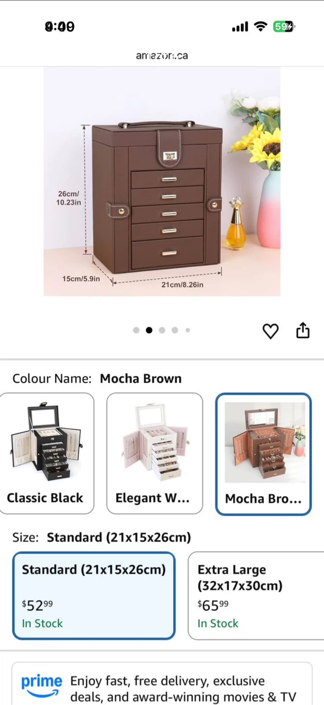 Kendal Classic Jewelry Box - Mocha Brown - photo 4