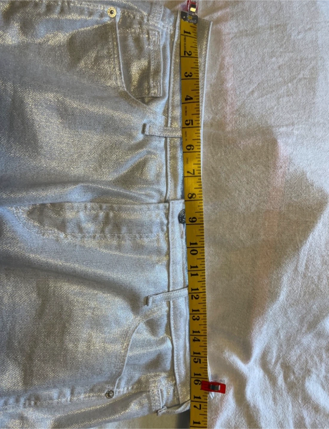 Old Navy Silver Sparkle High-Rise Vintage Slim Jeans Size 12 - photo 2