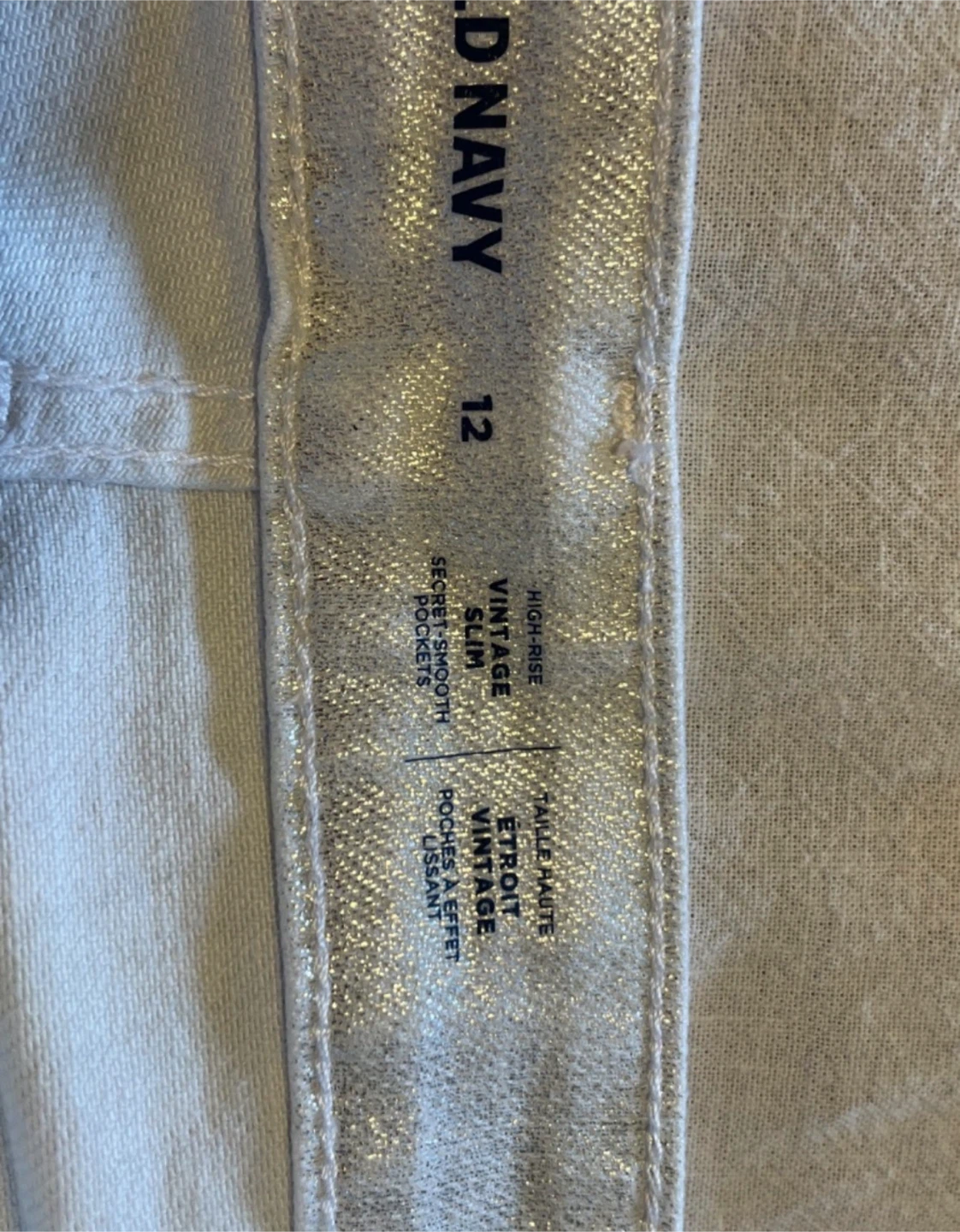 Old Navy Silver Sparkle High-Rise Vintage Slim Jeans Size 12 - photo 3