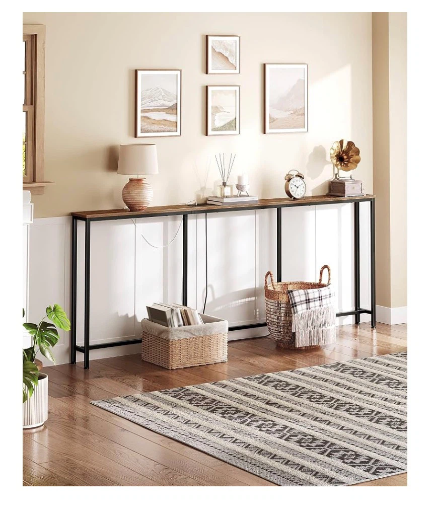 Long Console Table with Built-in Power Strip - photo 3