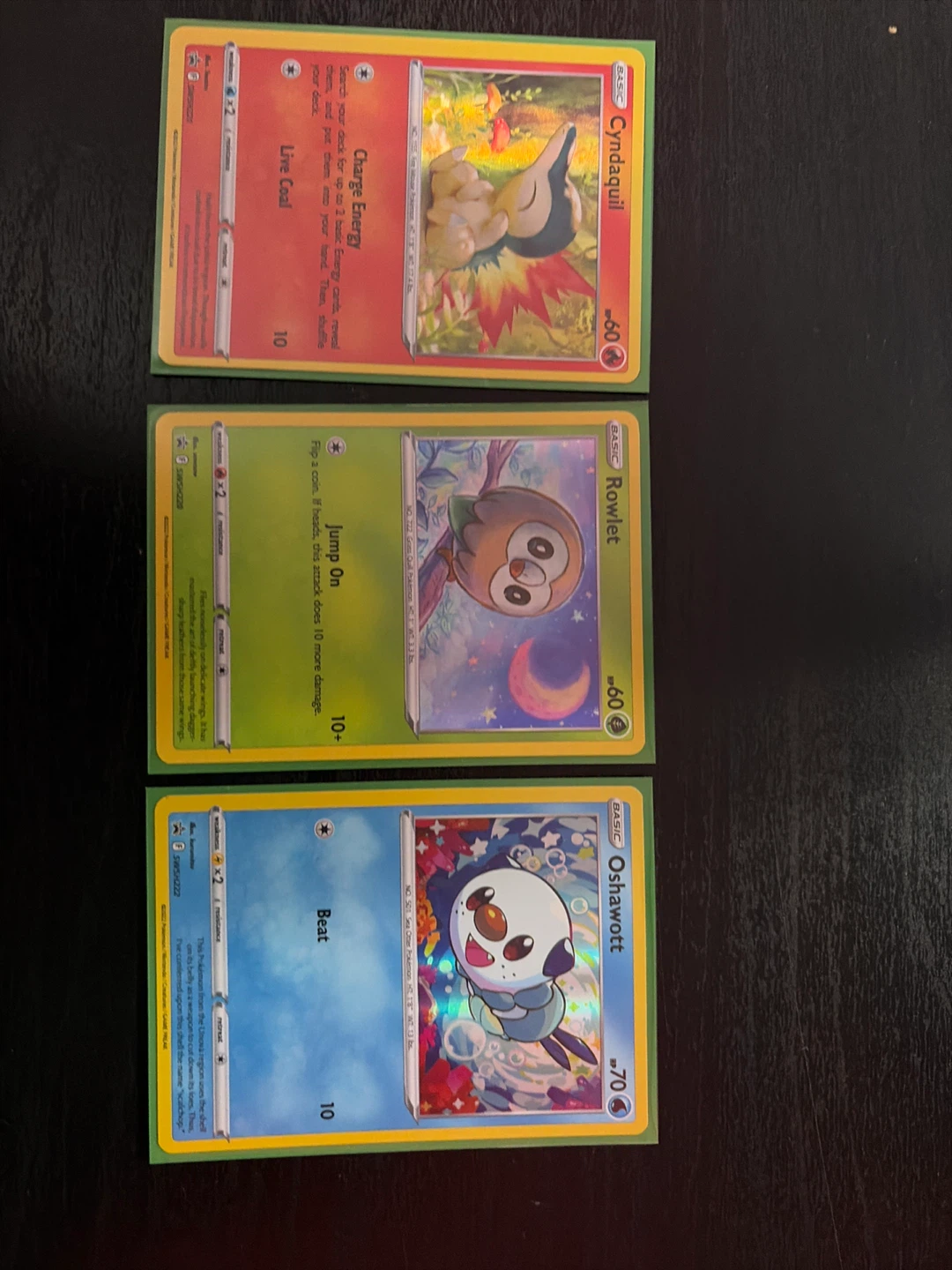 Set of 3 Pokemon Trading Cards
