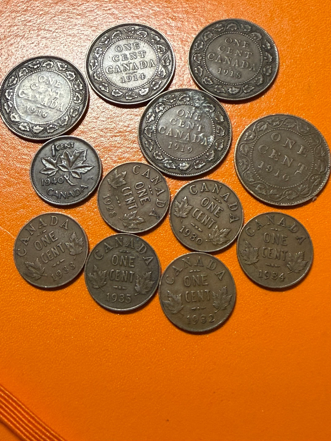 Collection of Canadian One Cent Coins