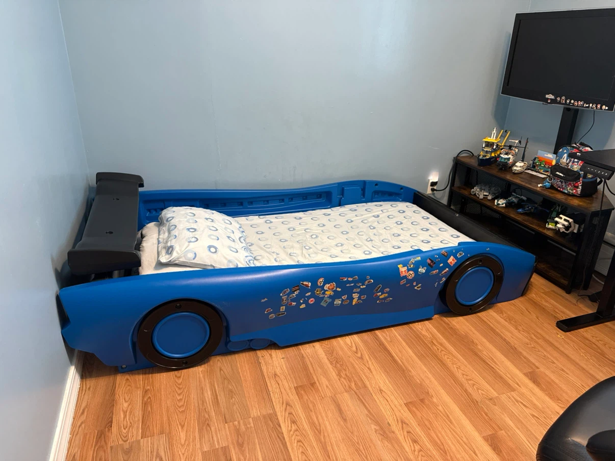 Blue Race Car Toddler Bed - photo 2