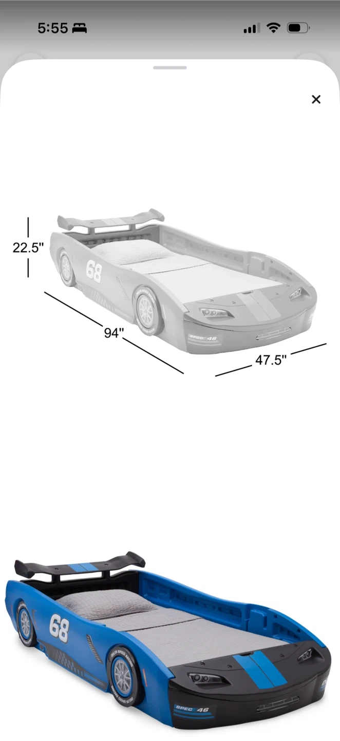 Blue Race Car Toddler Bed - photo 4