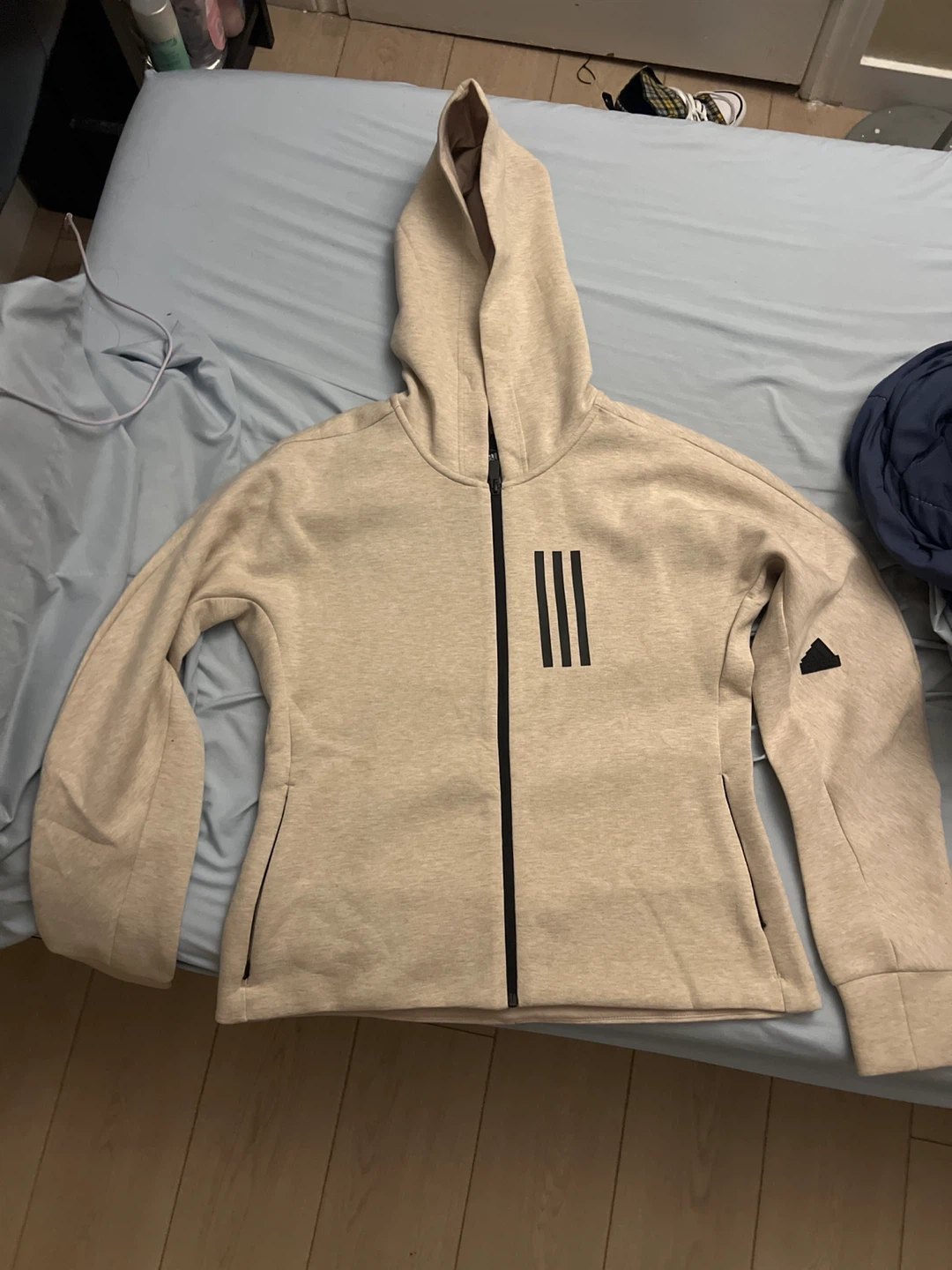 Adidas Full Zip Hoodie Beige
