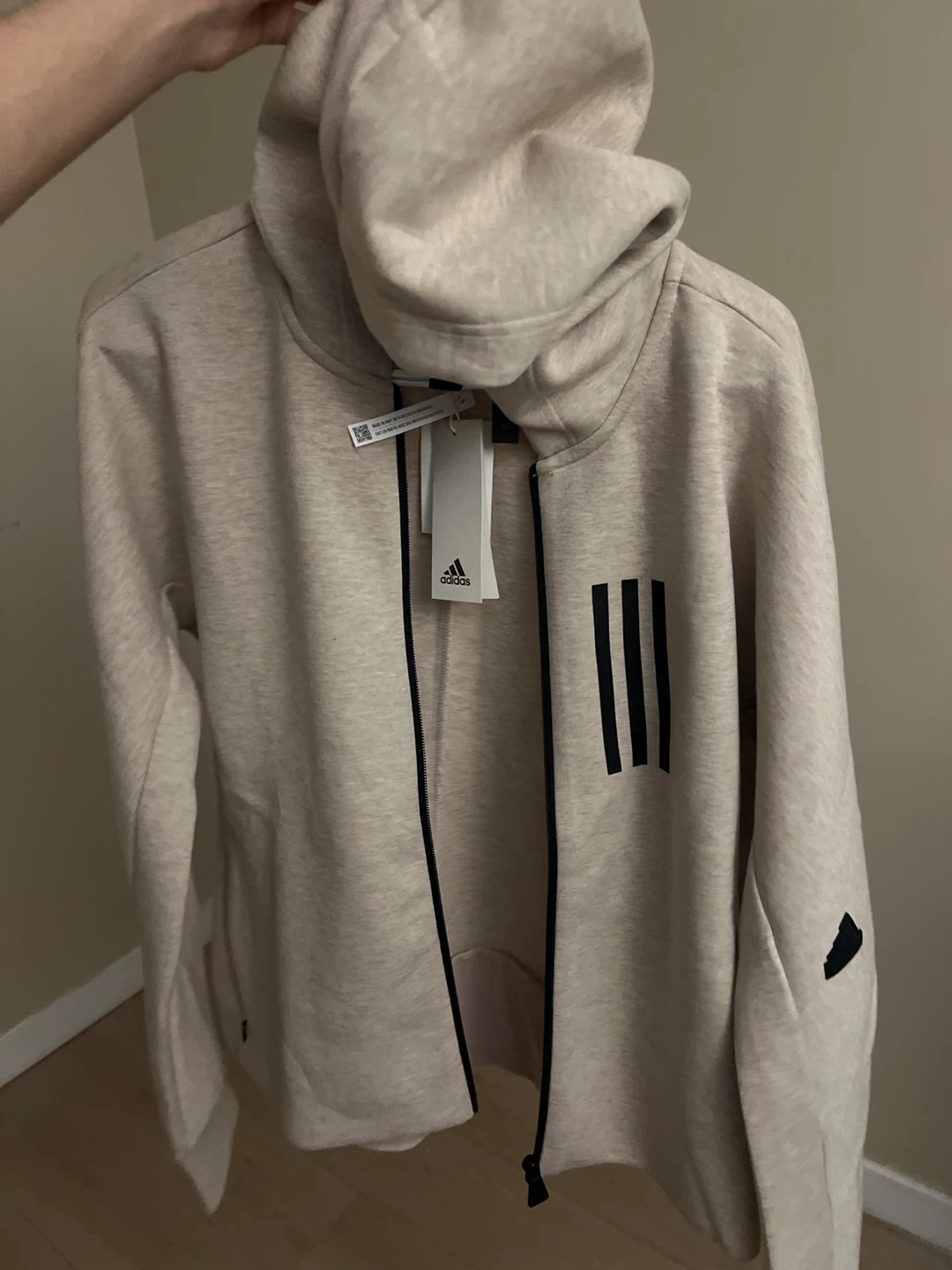 Adidas Full Zip Hoodie Beige - photo 5