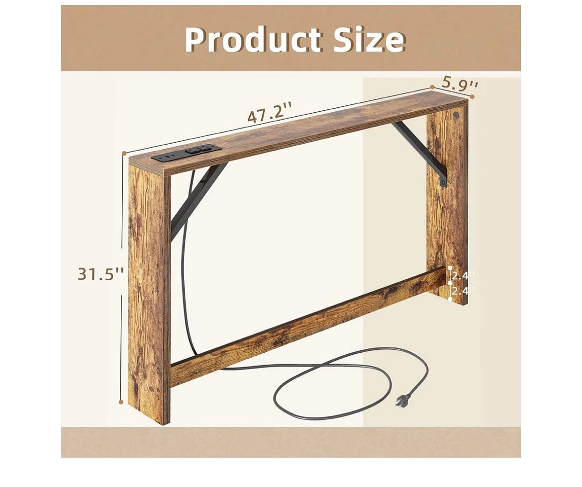 Sleek Narrow Console Table with Built-in Power - photo 2