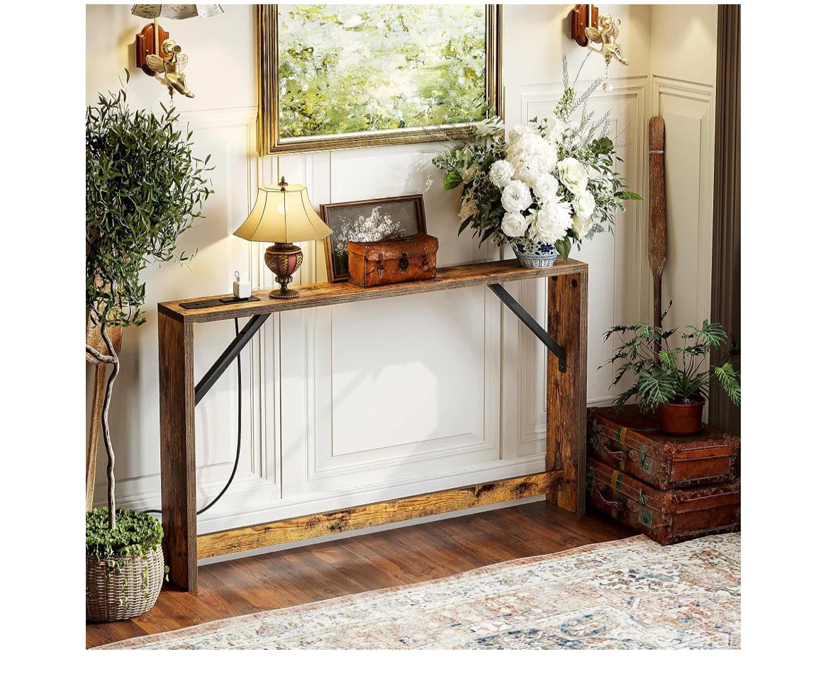 Sleek Narrow Console Table with Built-in Power - photo 3