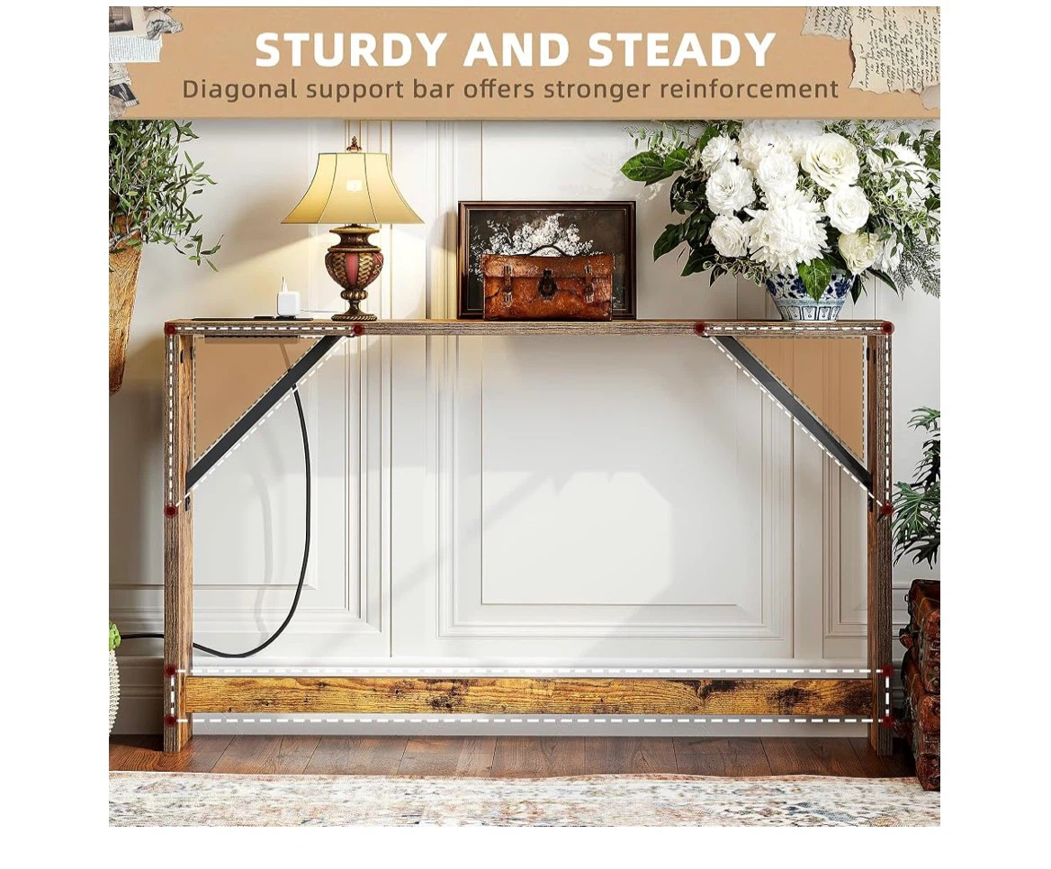 Sleek Narrow Console Table with Built-in Power - photo 4