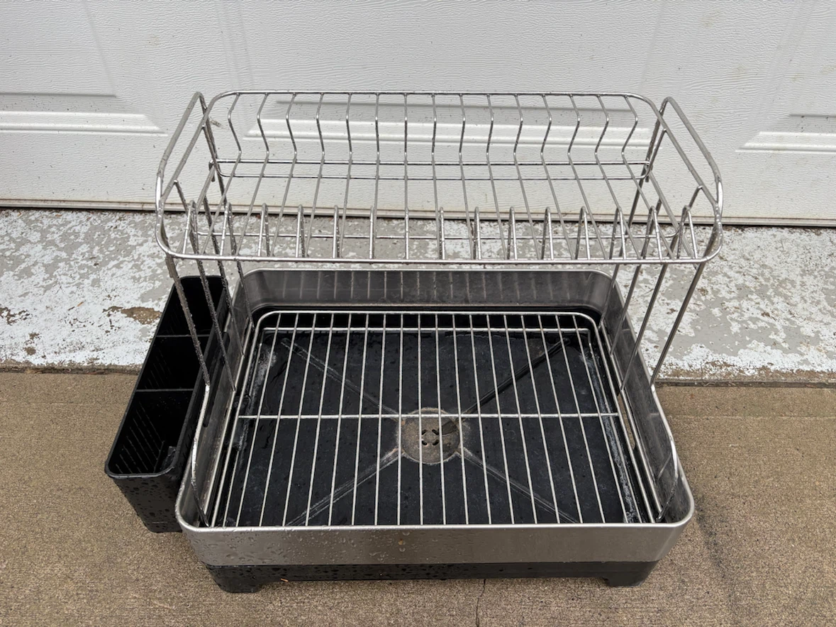 Two-Tier Dish Drying Rack with Utensil Holder