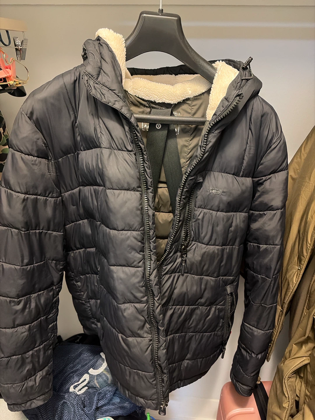 Levi's Black Puffer Jacket with Hood
