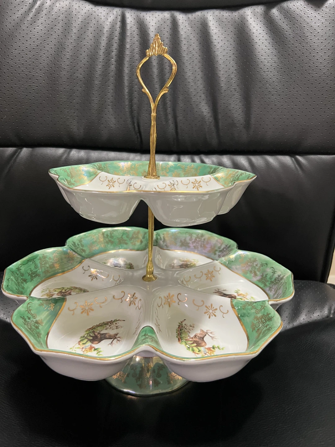 Handmade Fine Porcelain 2-Tier Serving Stand by Thun