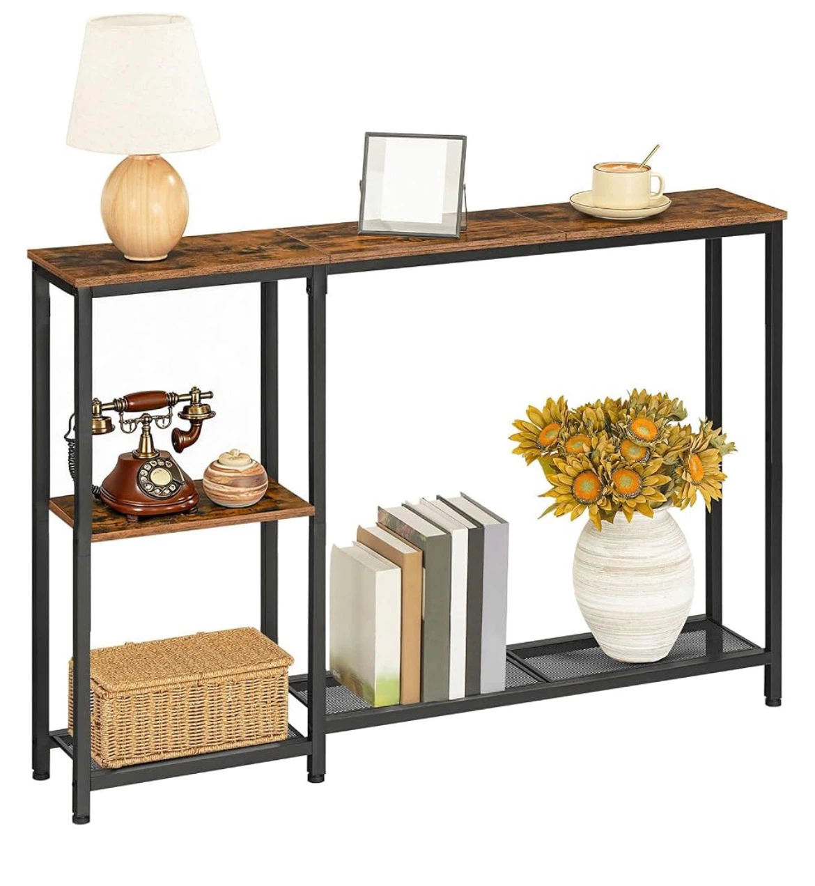 2-Tier Console Table with Shelves