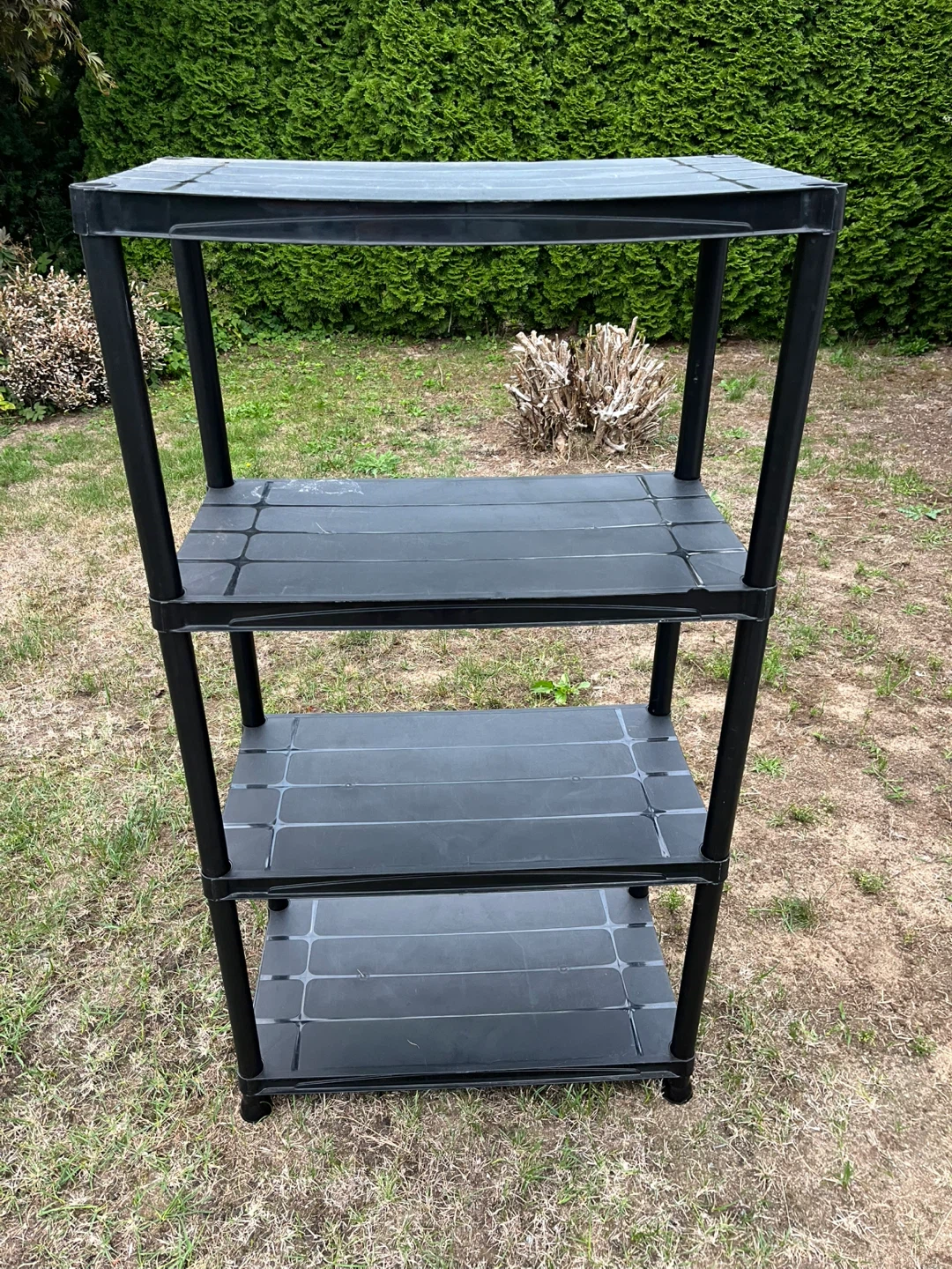 Black 5-Tier Plastic Storage Shelf Unit