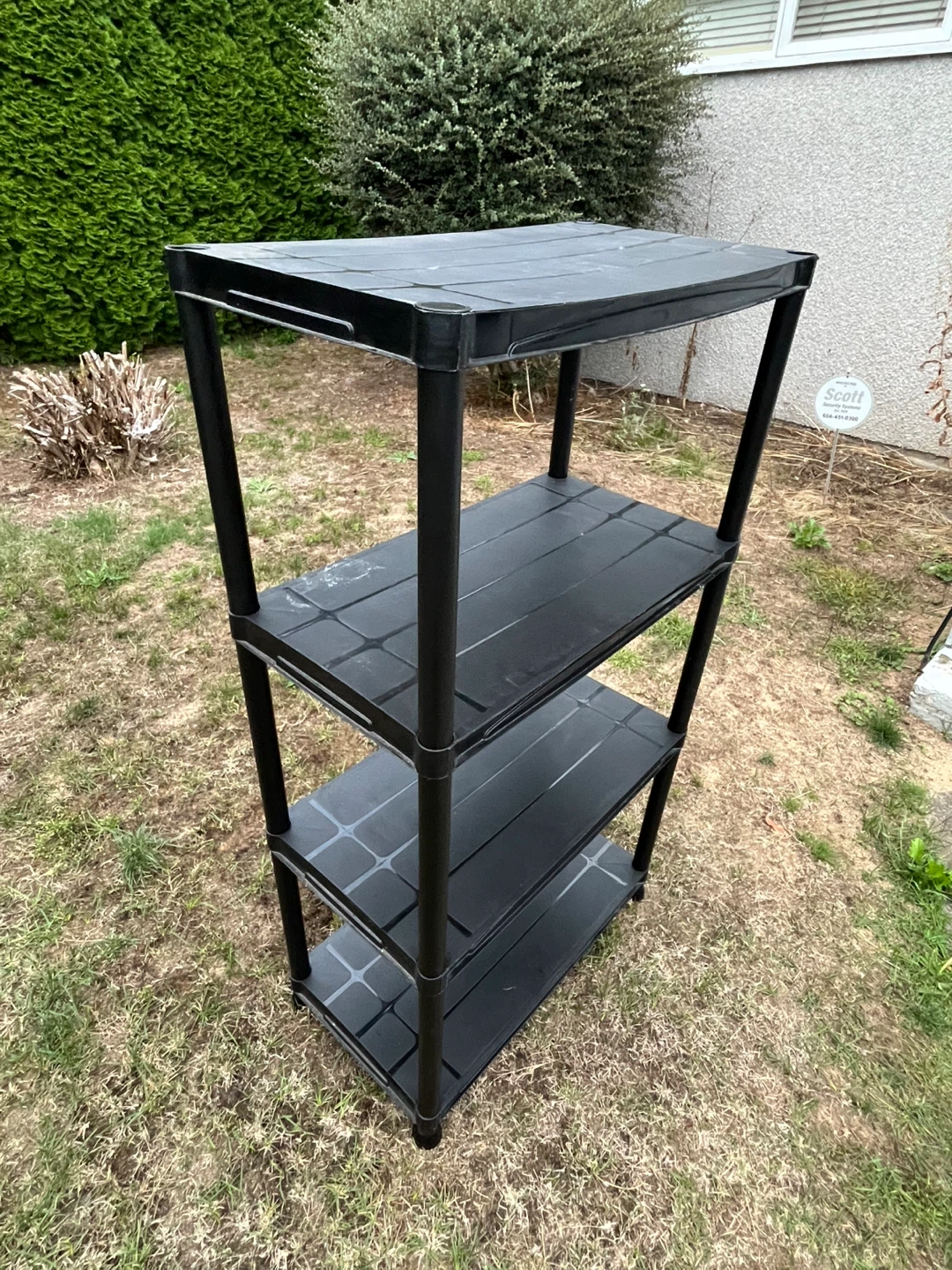 Black 5-Tier Plastic Storage Shelf Unit - photo 2