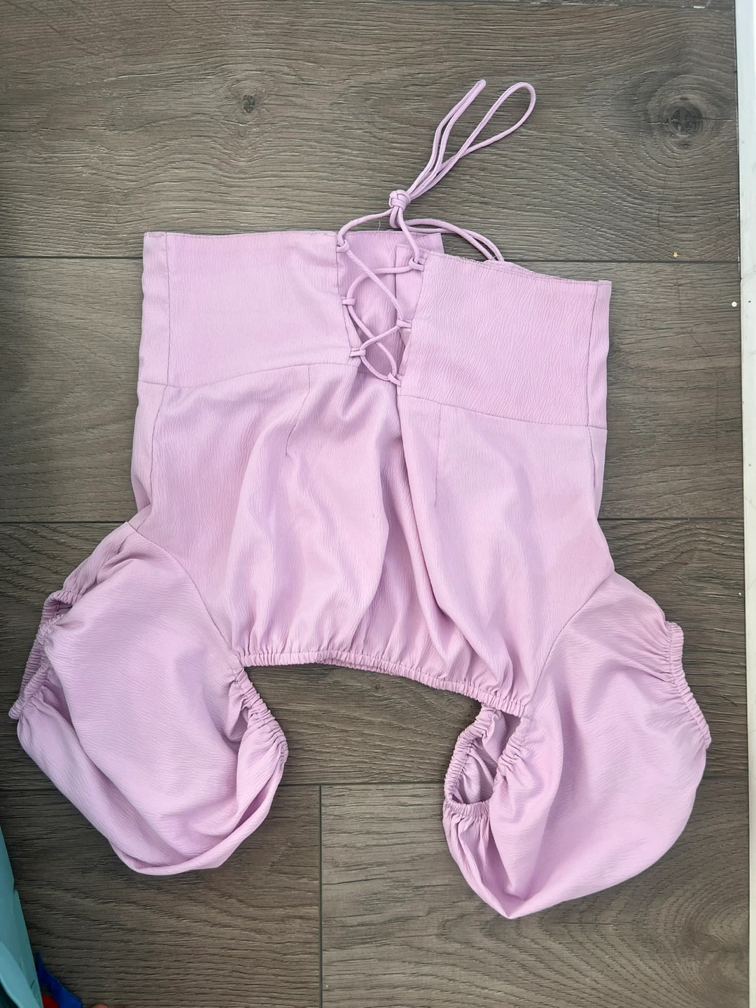 Lilac Puff Sleeve Crop Top