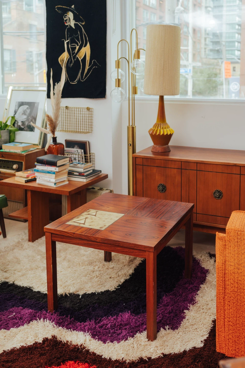 Vintage Rosewood End Table with Artisan Tile Inlay – 1970s - photo 3