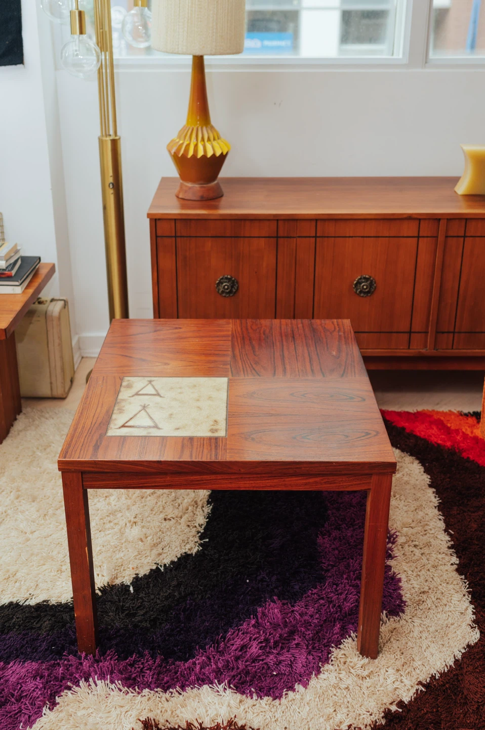 Vintage Rosewood End Table with Artisan Tile Inlay – 1970s - photo 4