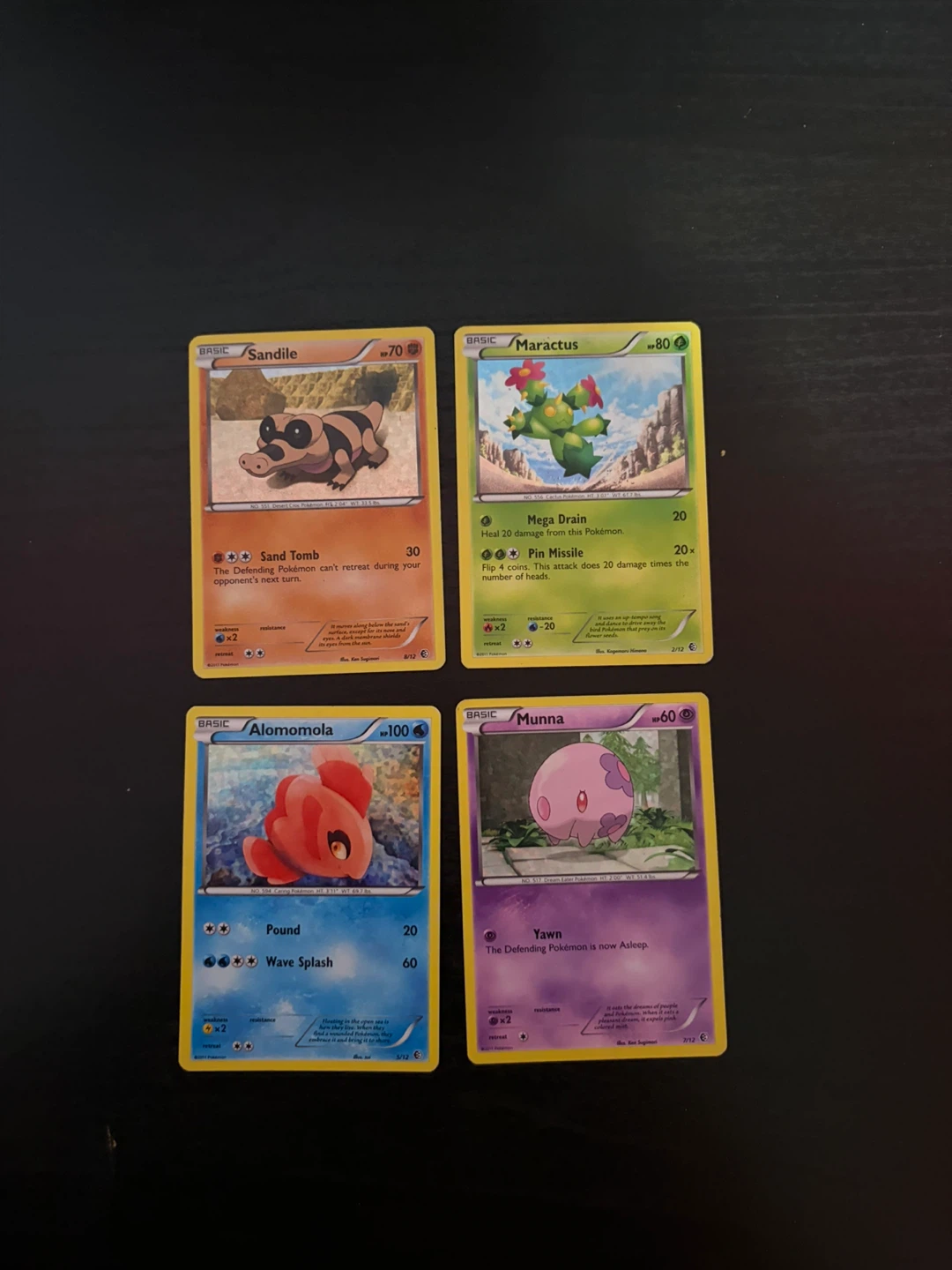 Set of 4 Pokemon Trading Cards McDonald’s