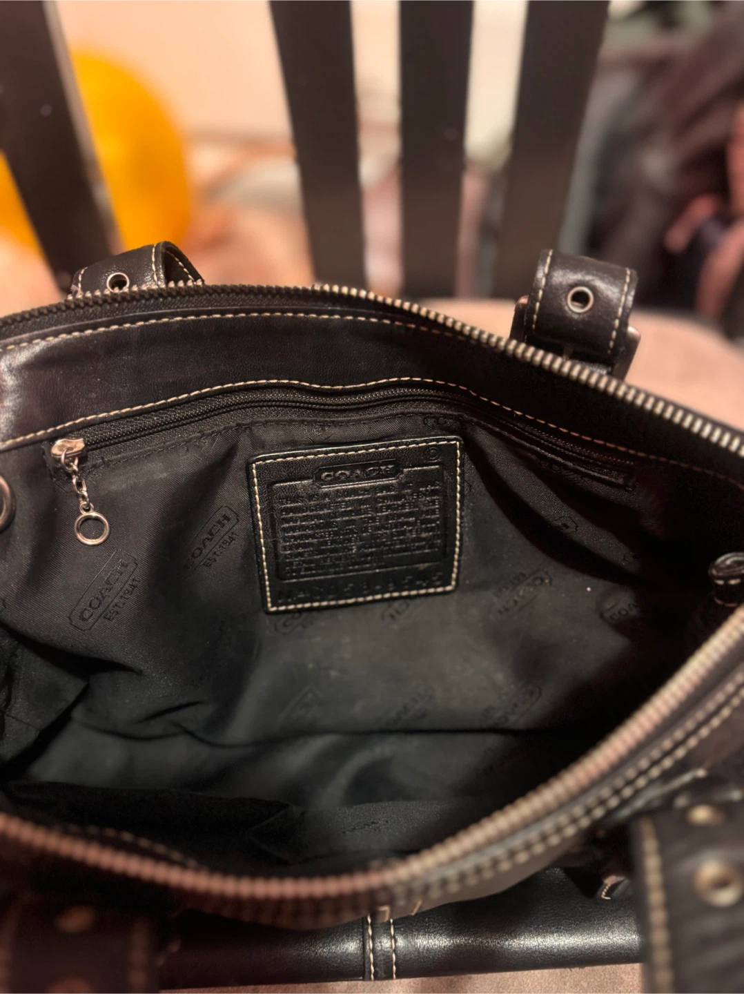 Coach Black Leather Tote Bag - photo 3