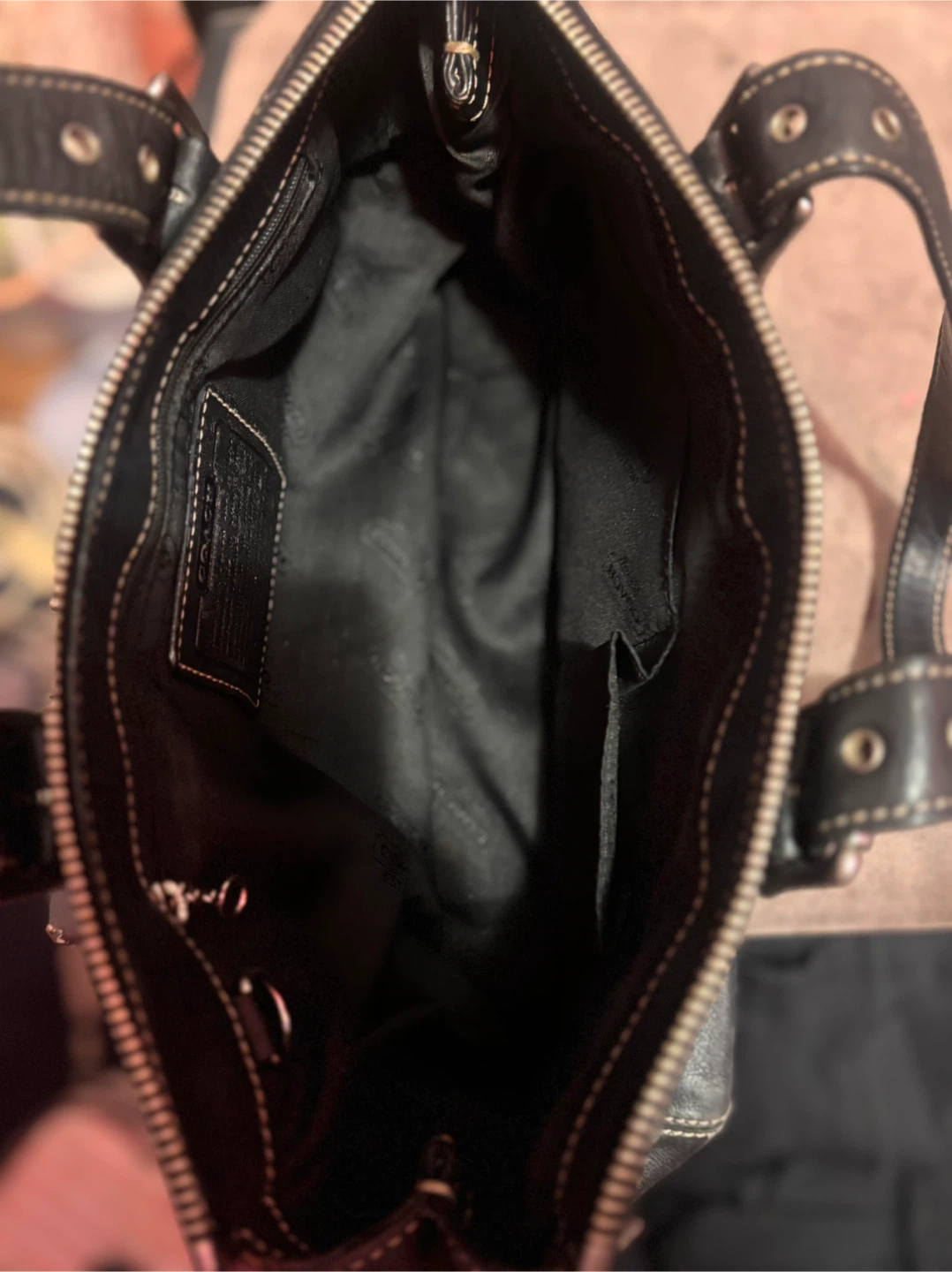 Coach Black Leather Tote Bag - photo 4