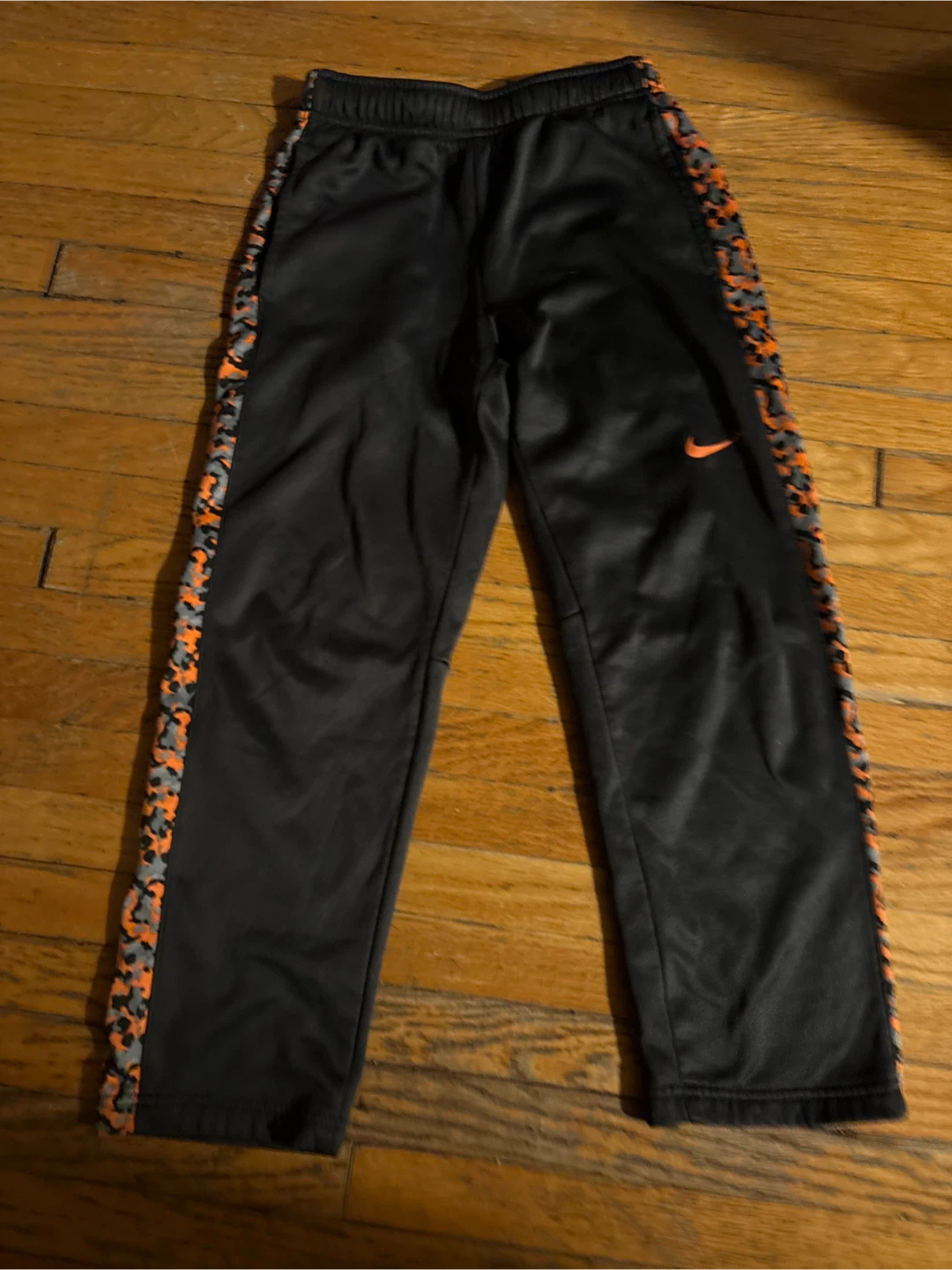 Nike Kids Track Pants Black/Orange camo