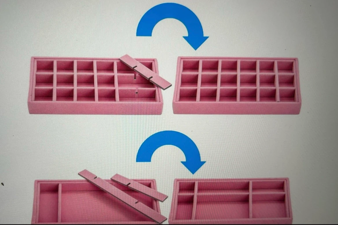 (Set of 3) Pink Velvet Jewellery Drawer Organizers - photo 4