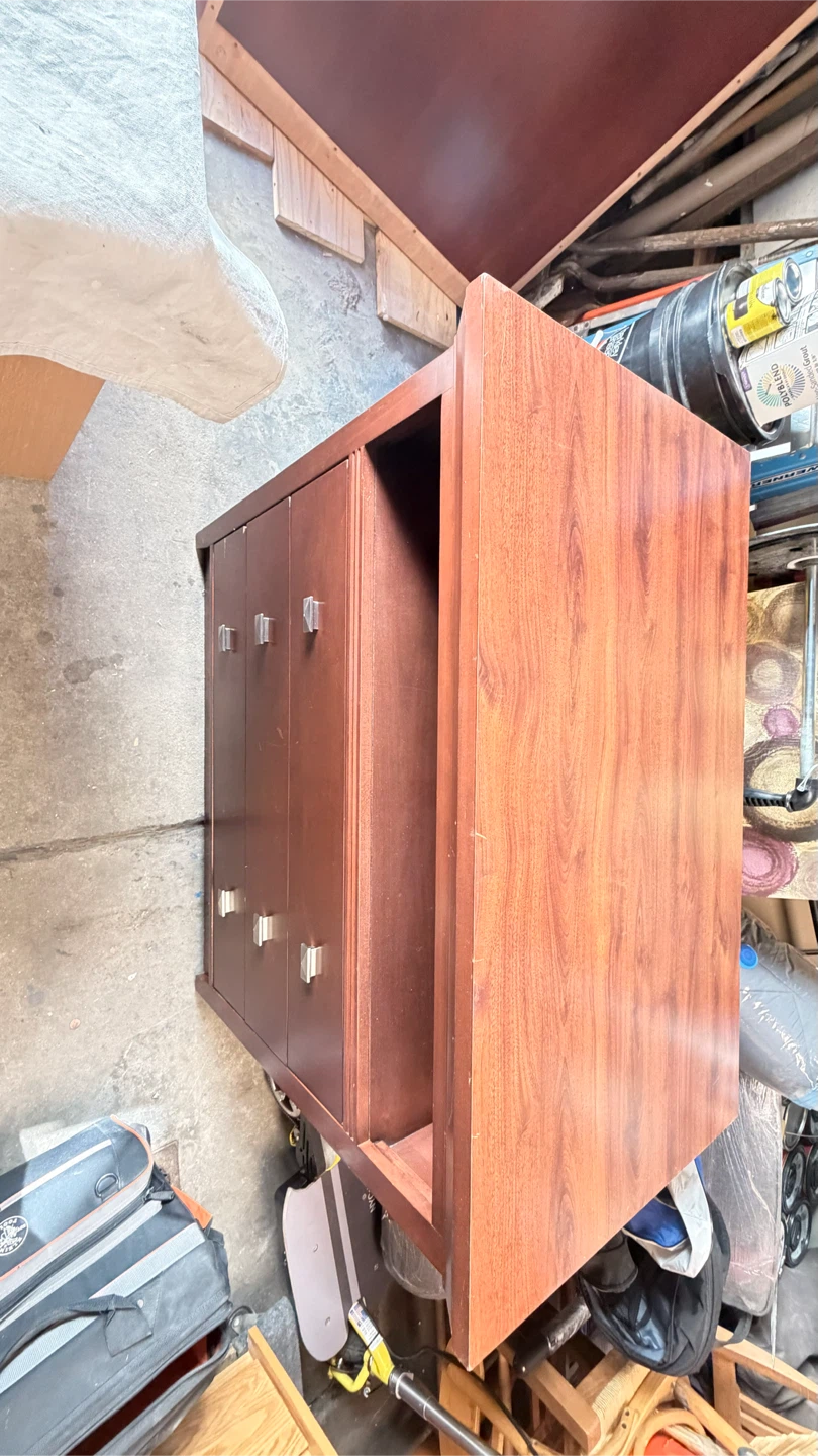 Wooden Media Console with Drawers - photo 2