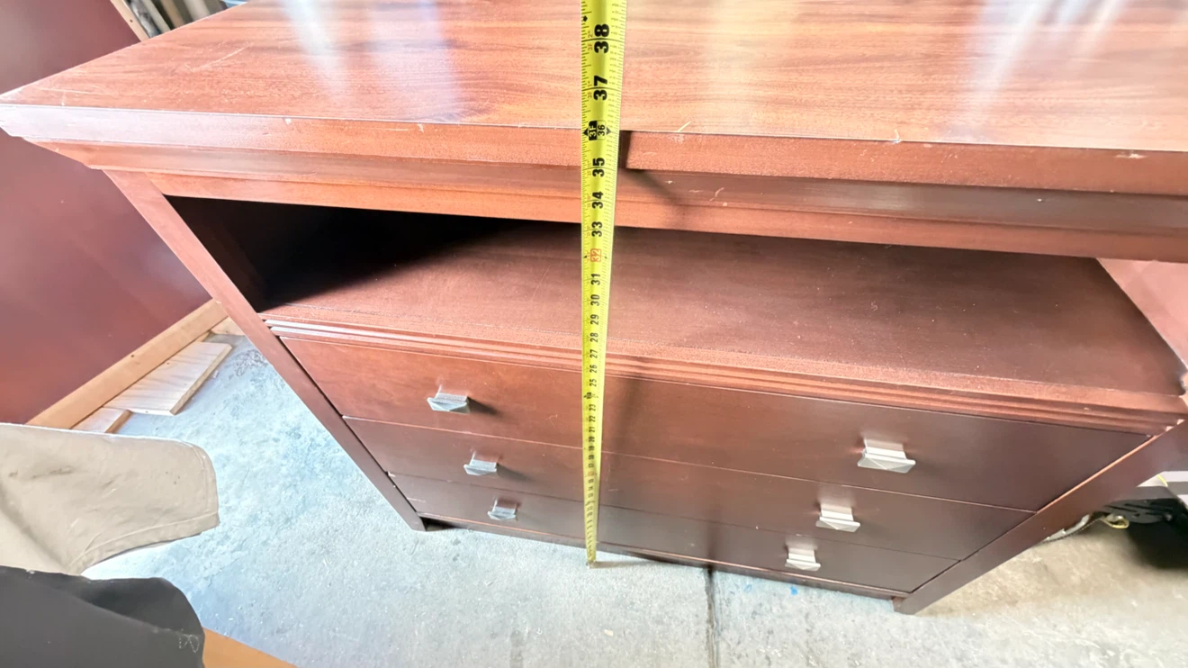 Wooden Media Console with Drawers - photo 5