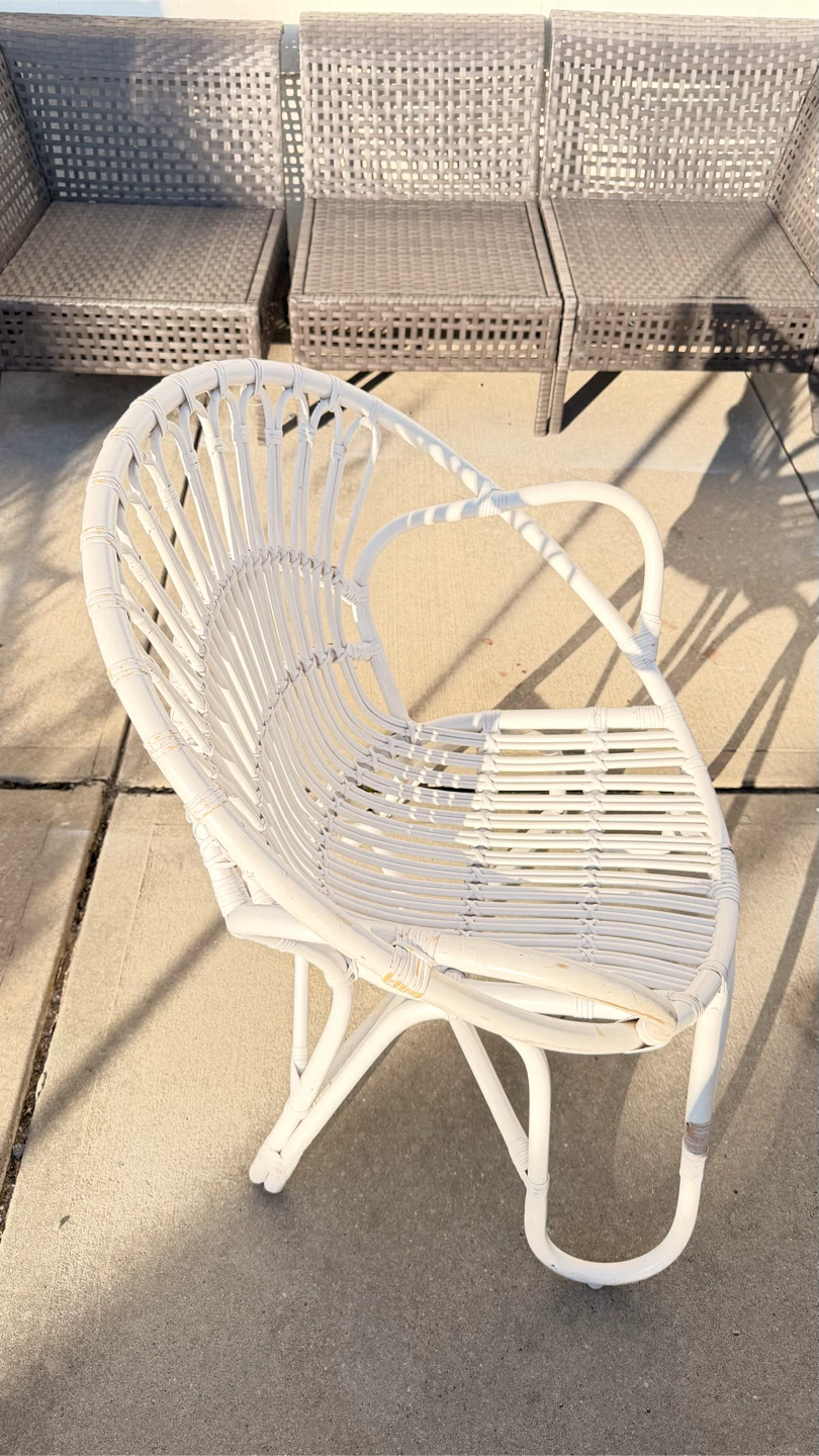 White Wicker Accent Chair