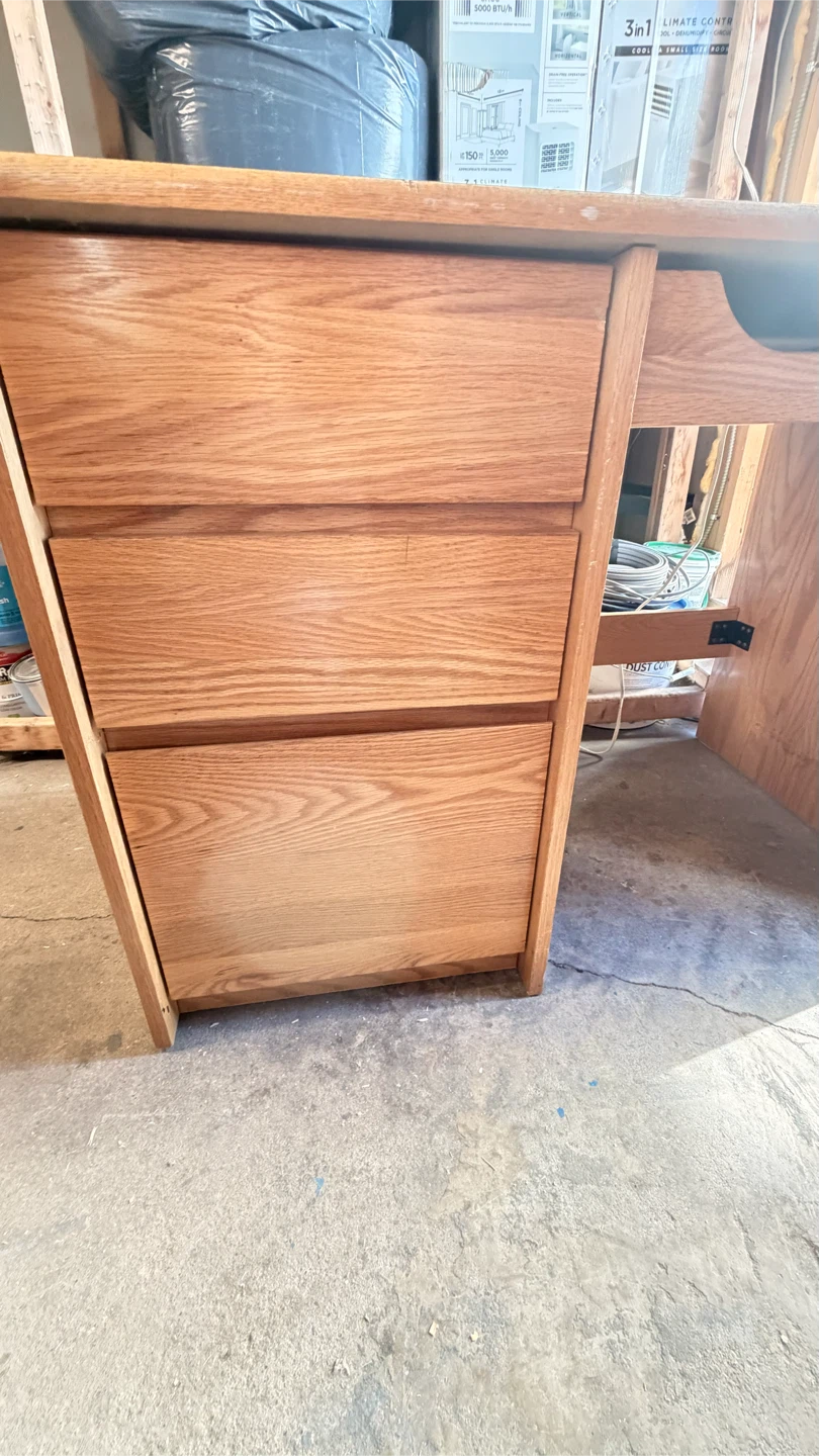 Wooden Desk with Three Drawers - photo 5