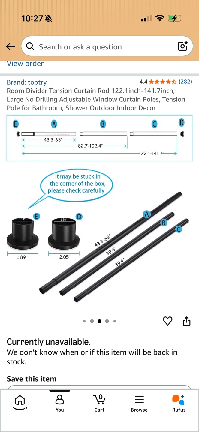Room Divider Tension Curtain Rod - photo 2