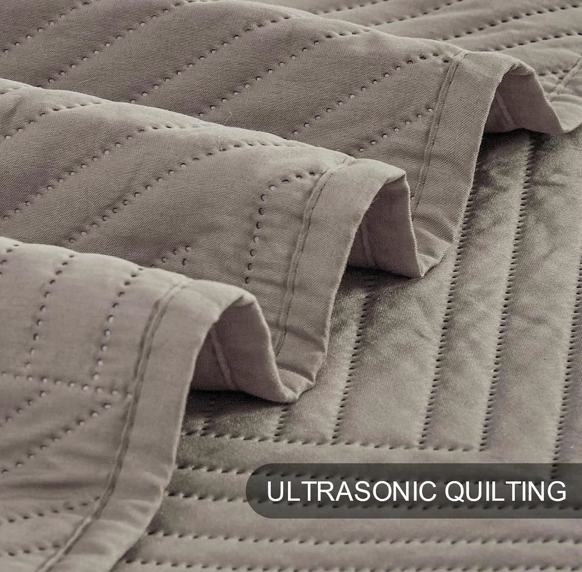 Taupe Geometric Pattern Quilt Set - photo 5