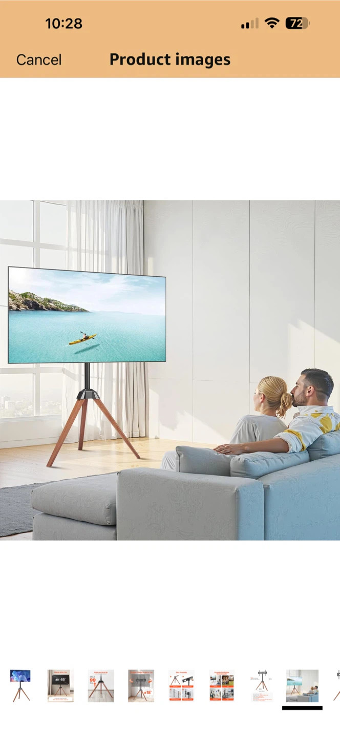 TV Stand with Wooden Tripod Legs