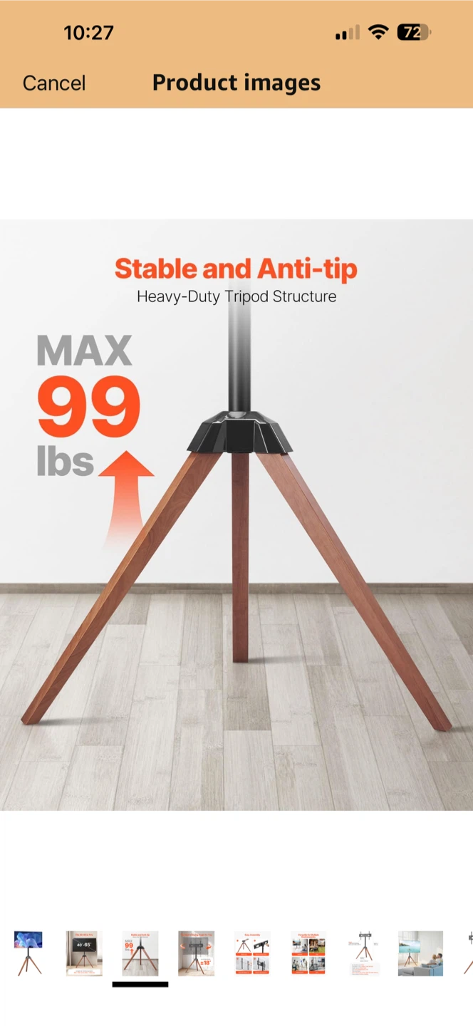 TV Stand with Wooden Tripod Legs - photo 3