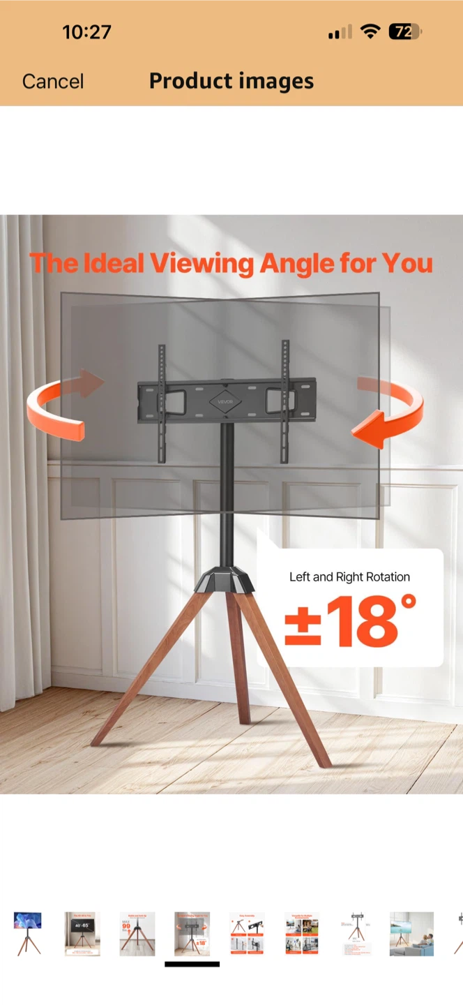TV Stand with Wooden Tripod Legs - photo 4