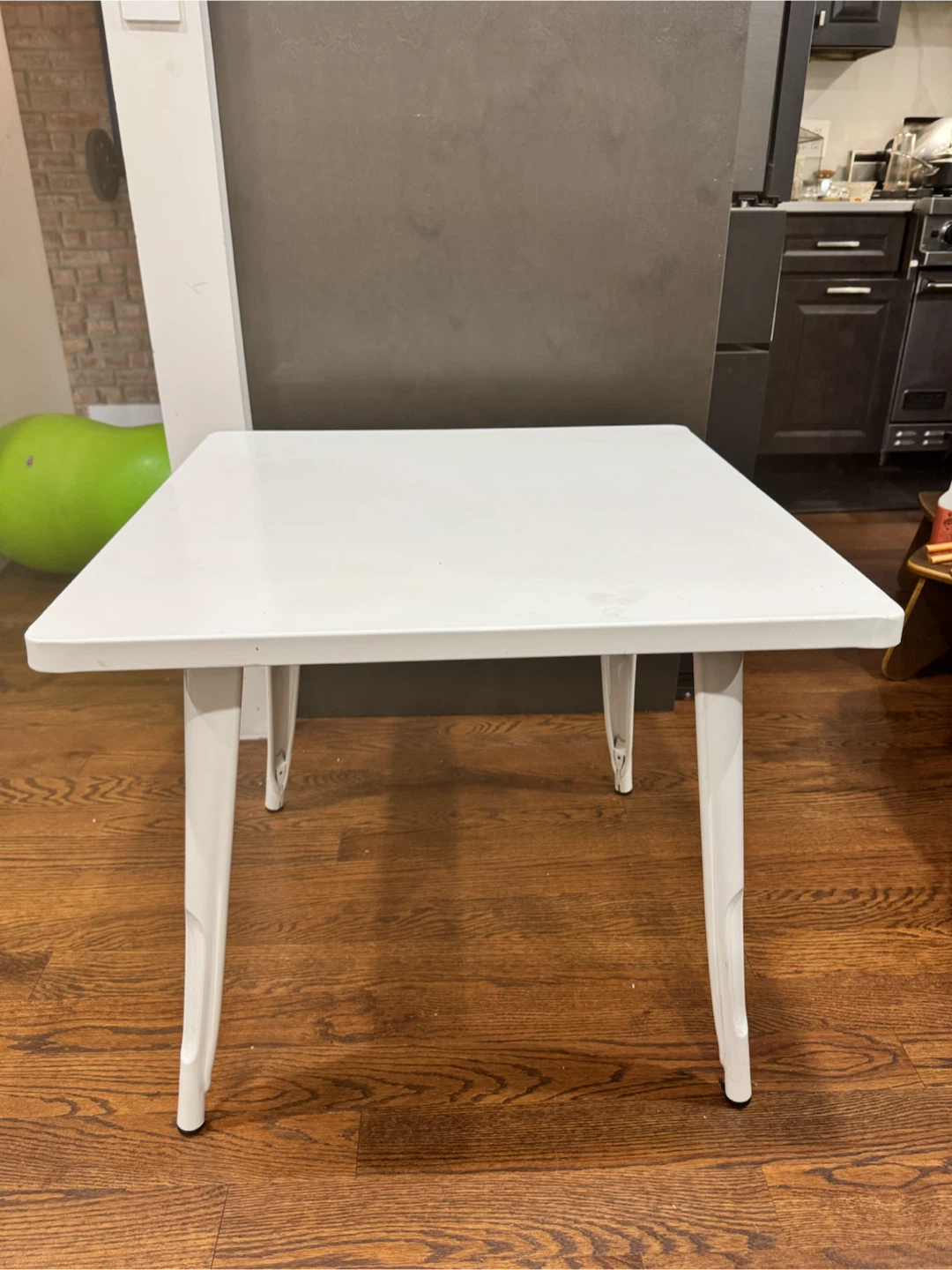 White Metal Square Table and 4 kids industrial chairs - photo 5