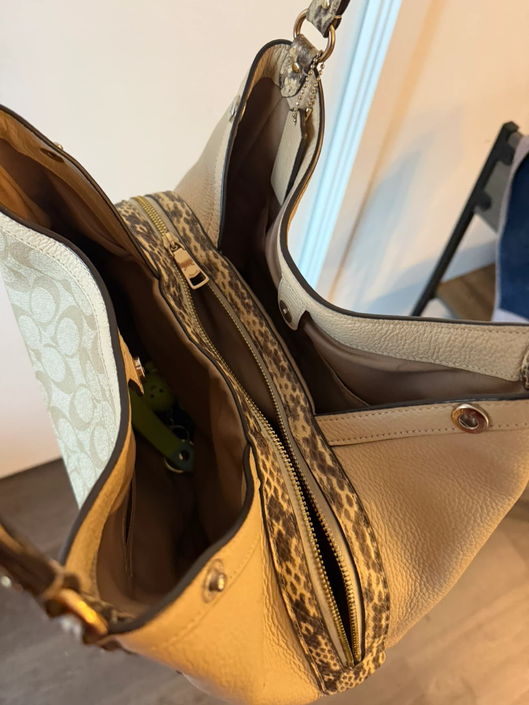 Coach Signature Hobo Bag with Snake Print Detail - photo 5