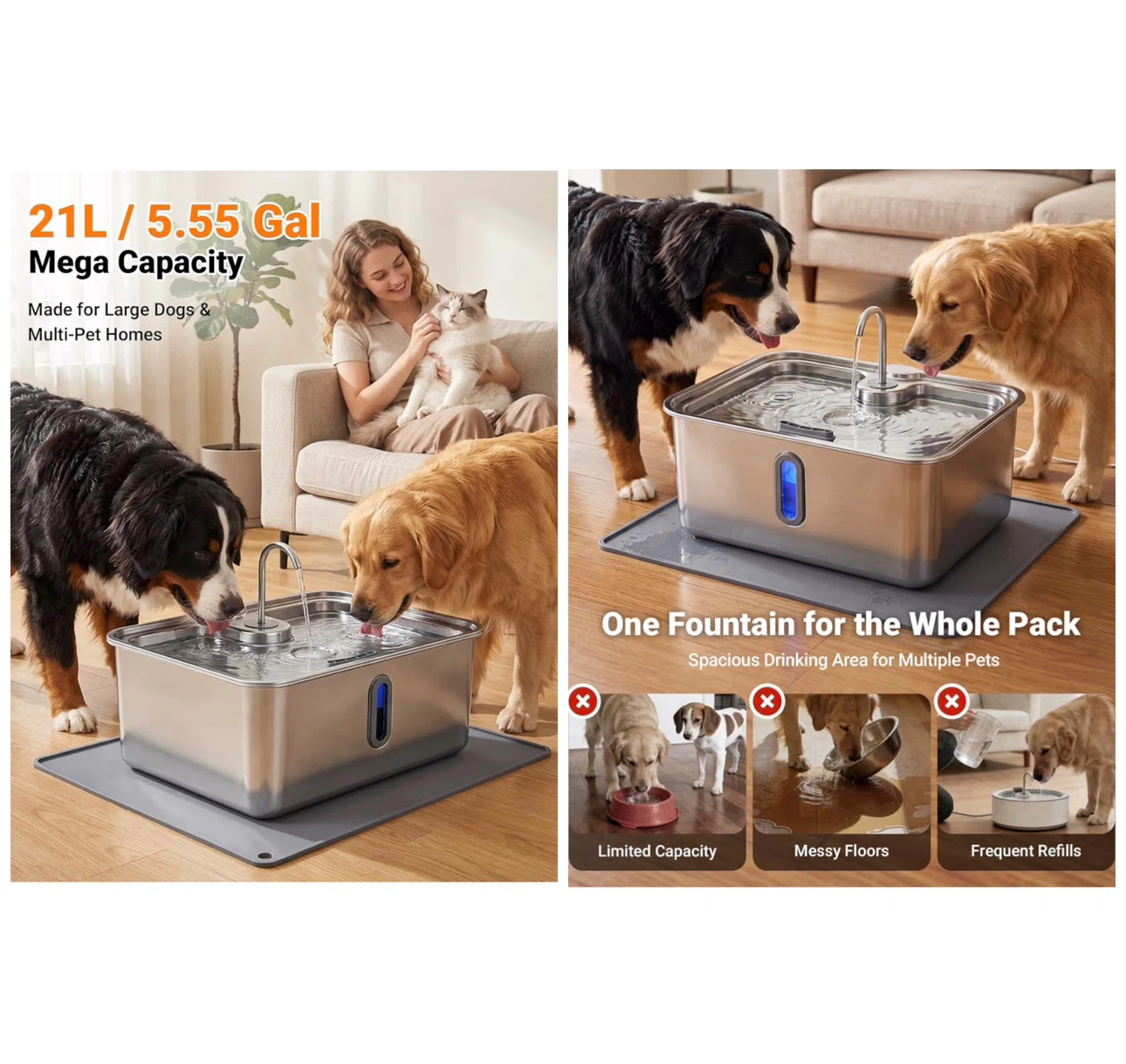Brand new 5.55Gal/21L Mega-Capacity Dog Water Fountain - photo 3
